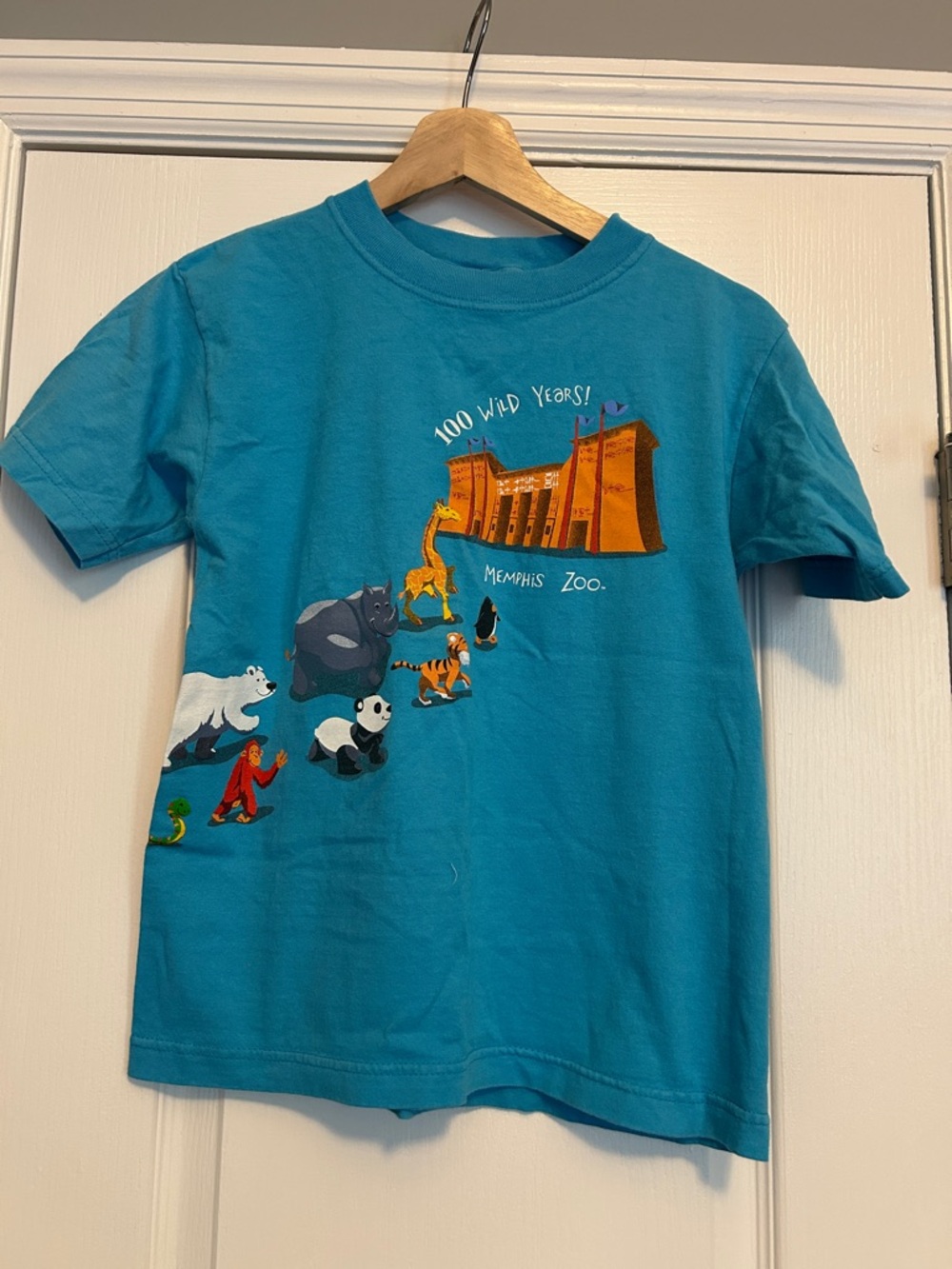 Memphis Zoo Teal Graphic Tee - 100 Wild Years